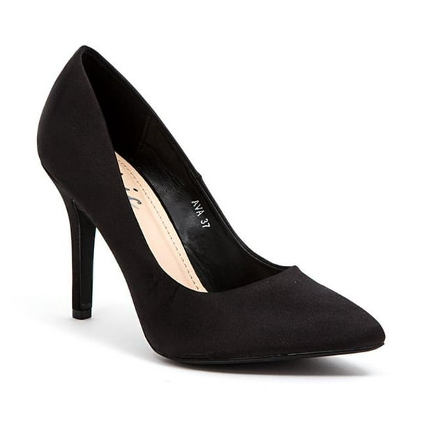 Lady Couture AVA Chaussures à Talons Compensés - SATIN-BLK-36 3,5 Po&44; Satin Noir - Taille 36