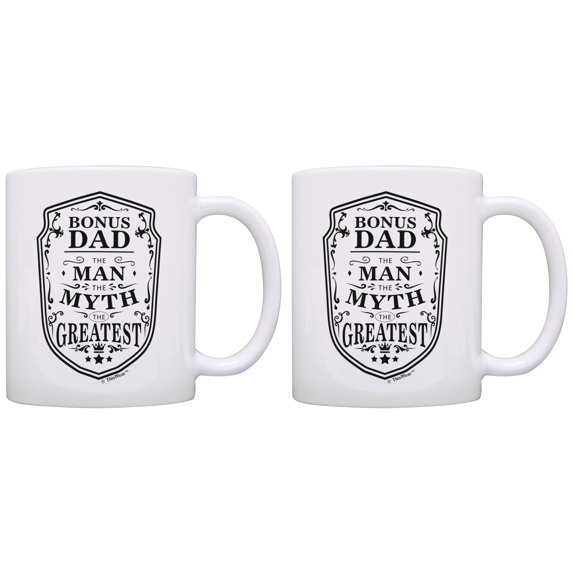 ThisWear Stepdad Mug Step Dad the Man the Myth the Greatest 2 Pack Mug Coffee Mugs