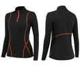 thumbnail image 2 of Yindaity Women's Athletic Half Zip Pullover Sweatshirt Workout Top Crop Quarter Zip Pullover Yoga Running Jackets Red,L, 2 of 3
