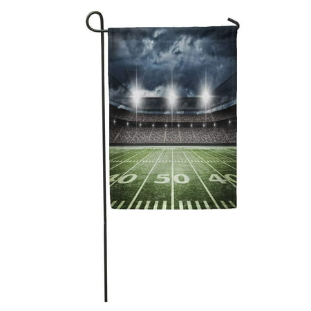 SIDONKU Stadium American Football Satdium Field Light Night Soccer Turf Garden Flag Decorative Flag House Banner 12x18