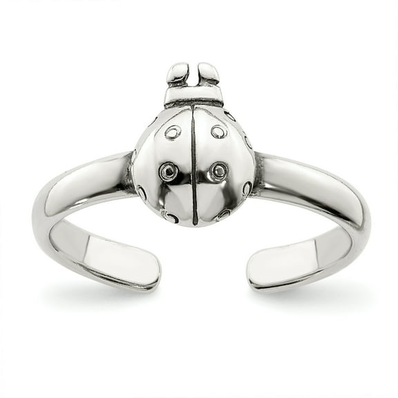 Primal Silver Sterling Silver Antiqued Ladybug Toe Ring