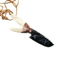 thumbnail image 4 of Antler Handle Obsidian  Blade Knife Necklace  #5158  Mountain Man Necklace, 4 of 4
