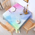 thumbnail image 2 of 60x60in(152x152cm) Square Tablecloth, Waterproof Polyester Table Cover, Wrinkle Resistant & Washable Fabric for Dining, Kitchen, Picnic, Abstract Geometry Print, 2 of 6