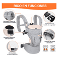 thumbnail image 4 of Cangurera Bebe Mochila Portabebés Canguros Ergonómica Asiento Belug, Gris, 4 of 5