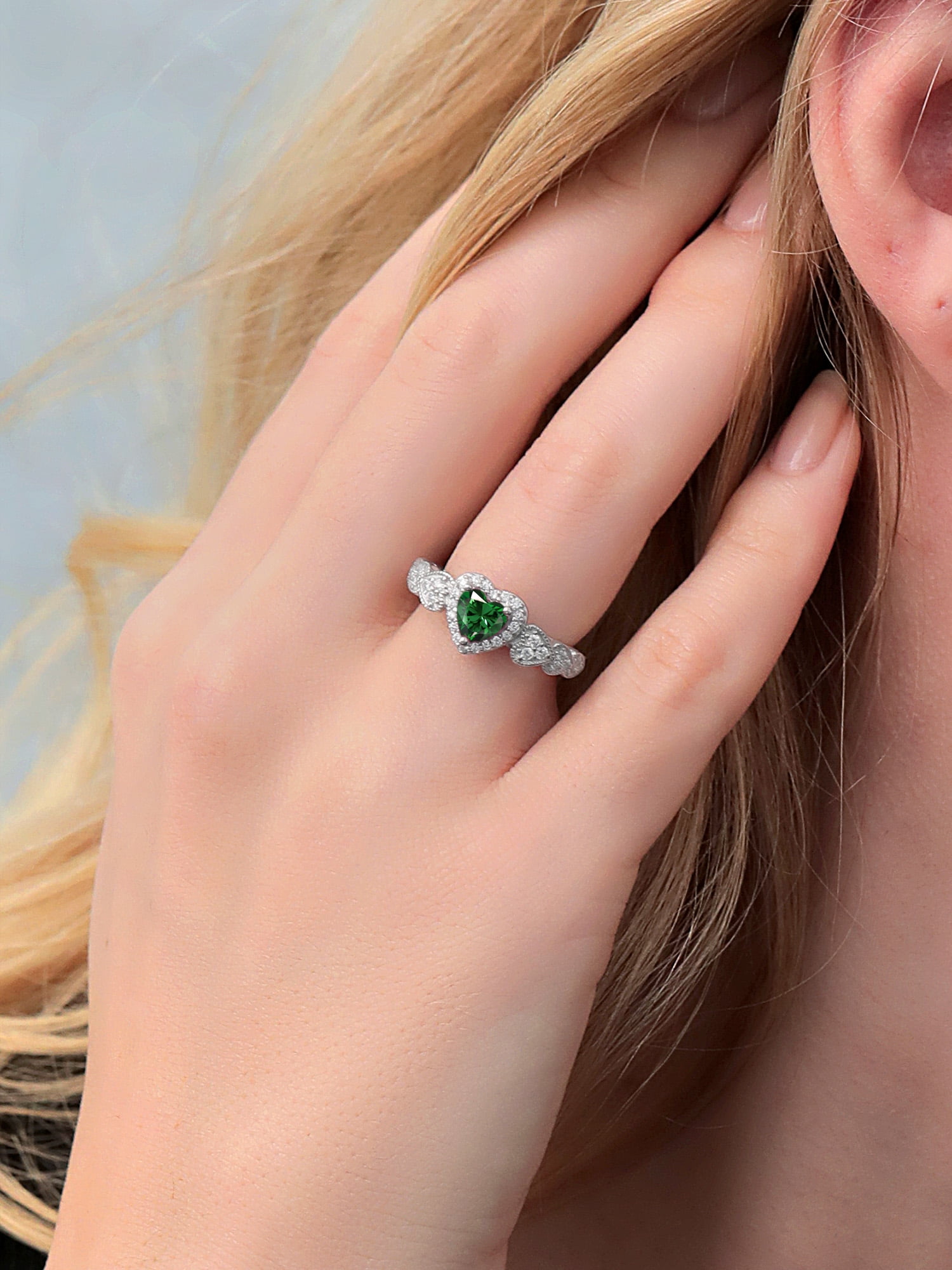 Buy 925 Silver Green Zircon Stone Finger Ring for Men and Boys