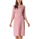 thumbnail image 1 of Vestido A-Line de la Edición INSPIRE CHIC para Mujeres, Color Contrastante, Vestido Tweed para el Trabajo, Talla XL, Rosa, 1 of 5