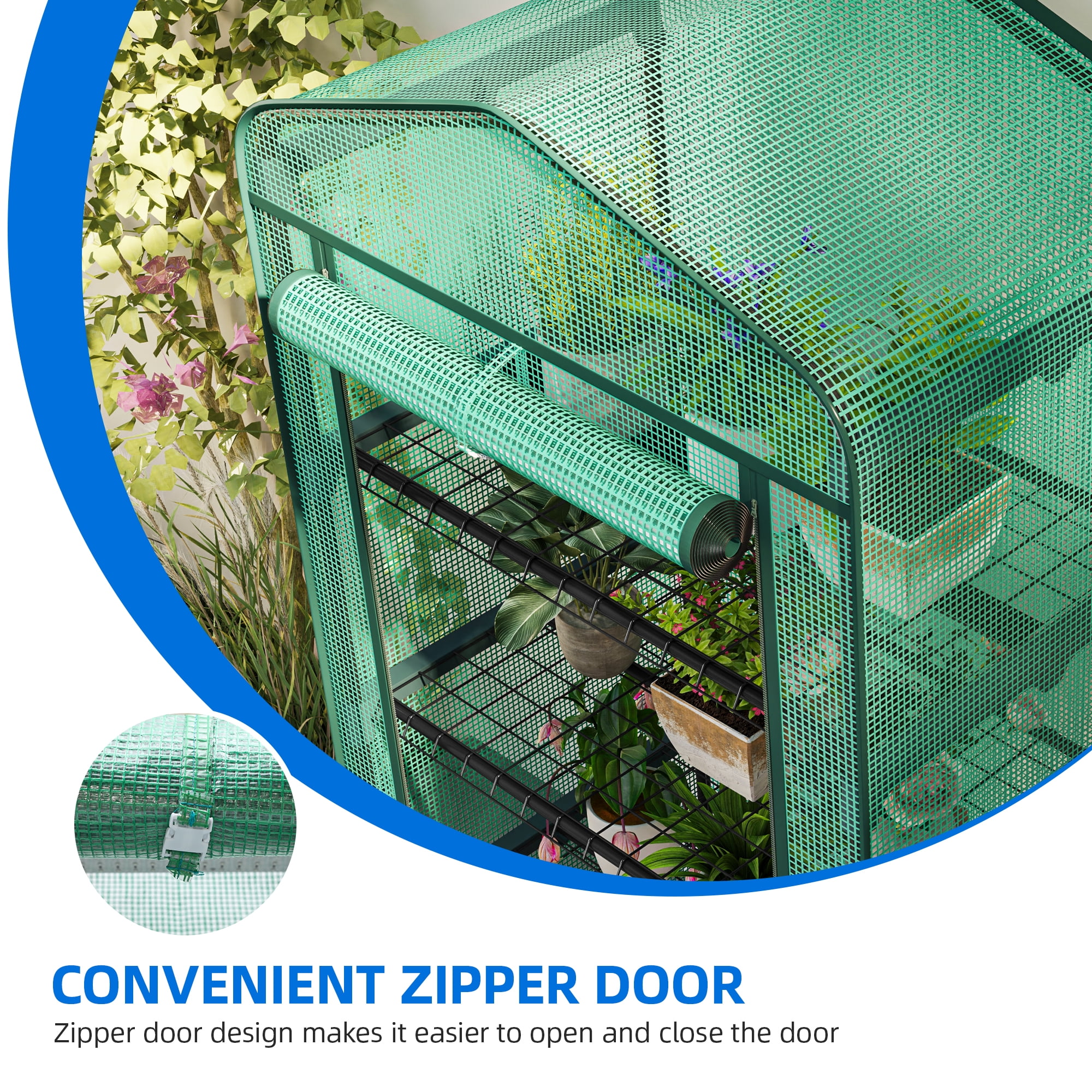 Dextrus 4-Tier Outdoor Compact Garden Shelter Mobile Walk-in Plant