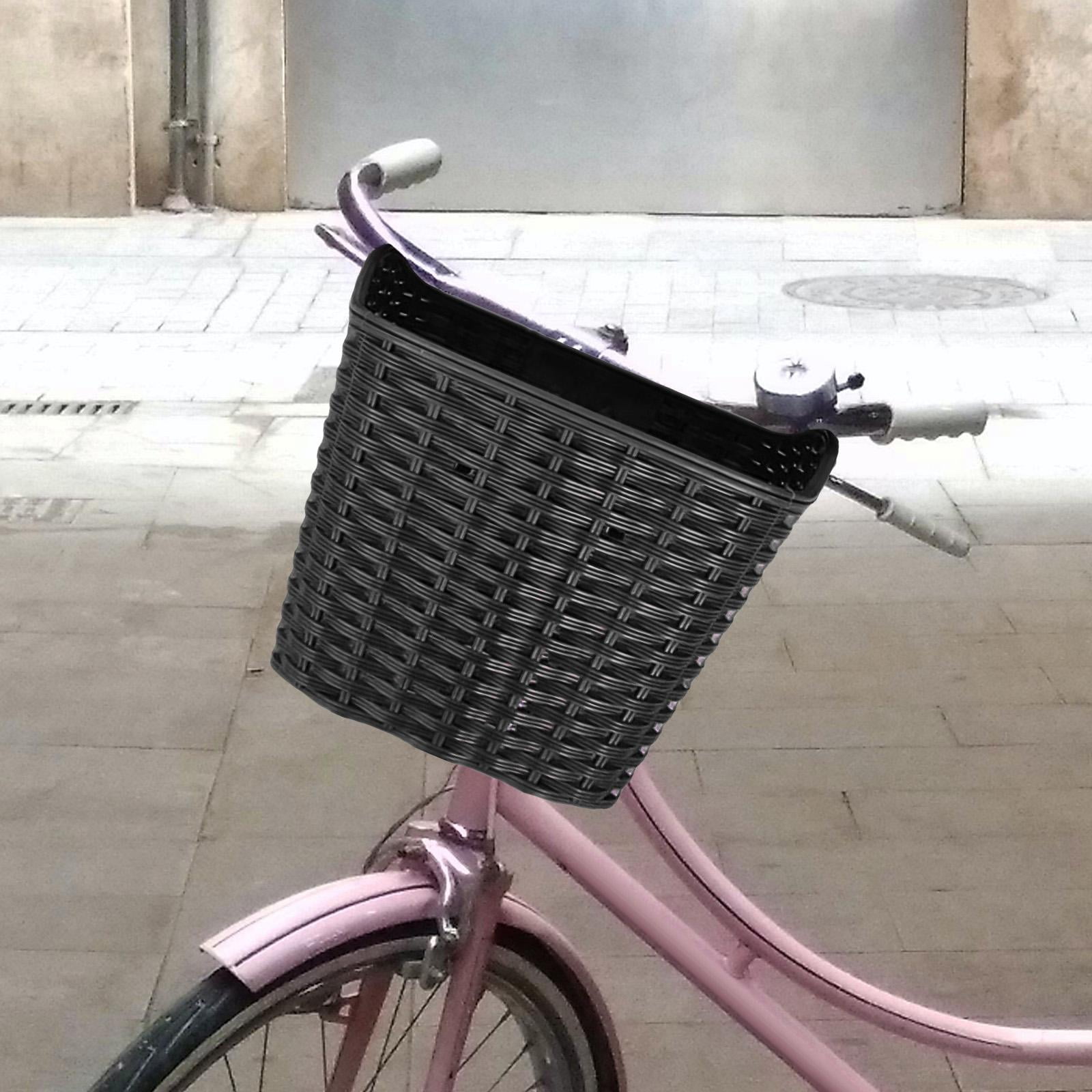DimyFew Bicycle Handlebar Basket, Bike Front Handlebar Basket, Easy to Install, Portable Black