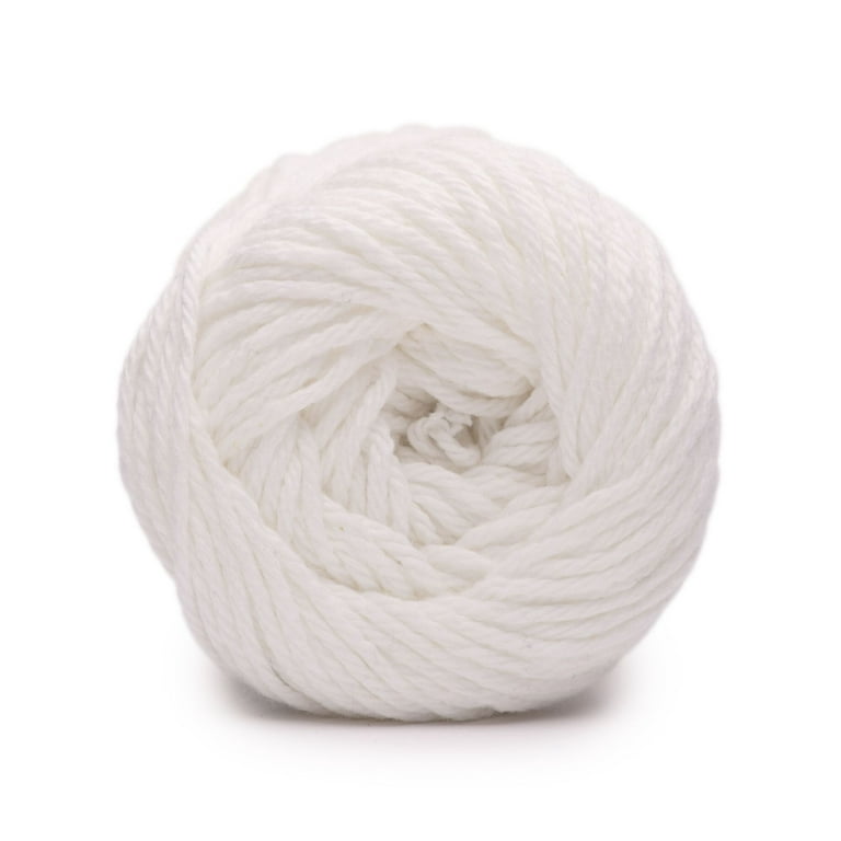 Peaches & Creme #4 Medium Cotton Yarn, White 2.5oz/70.9g, 120 Yards (15 Pack), Size: Medium (4)