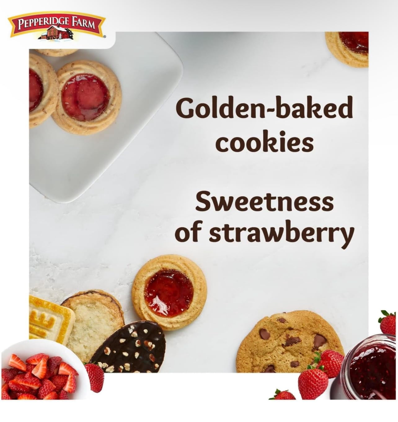 Pepperidge Farm Verona Indulgence: Strawberry Thumbprint Cookies - Perfect Duo for Any Occasion (4 Pack Combo 72 Individual Cookies in Total)
