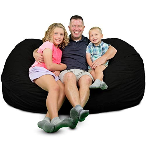 Ultimate Sack Bean Bag Chairs In Multiple Sizes Colors Giant Foam Filled Furniture Machine Washable Covers Double Stitched Seams Durable Inner Liner Lounger Black Suede Walmart Com Walmart Com