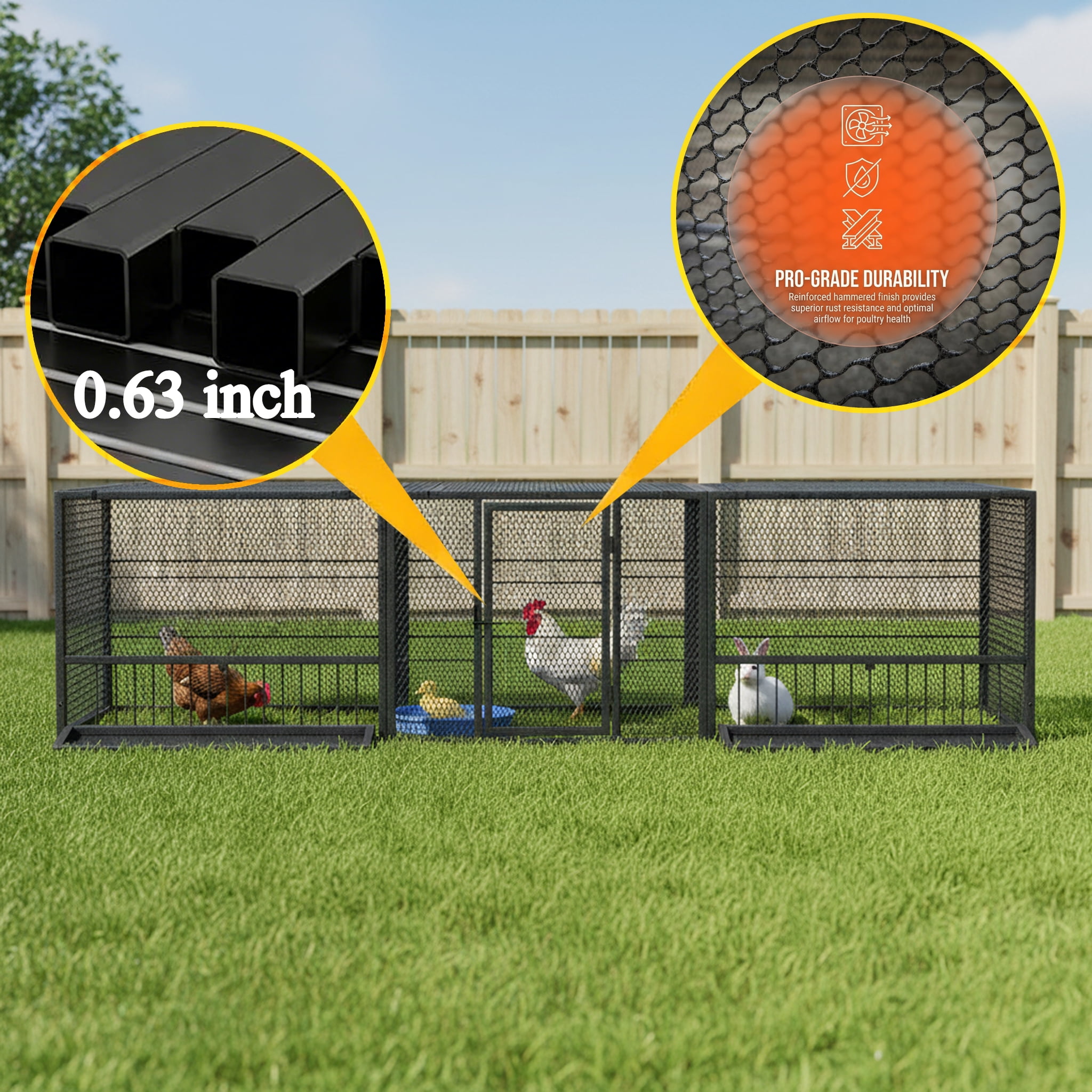 83"Thickened Chicken Coop Durable Pigeon Cage Outdoor Use Comfortable Poultry Cage For Home Breeding Easy-to-Install Design With Strong Load-Bearing Chicken Duck Goose Breeding