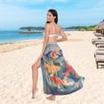 thumbnail image 6 of FORMRS Womens Beach Sarong Semi-Sheer Bikini Wrap Skirt Swimsuit Cover-ups, Green Goldfish, 6 of 7
