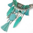 thumbnail image 3 of Gargantilla con borlas turquesas estilo bohemio para mujer para fiestas Verde, 3 of 9