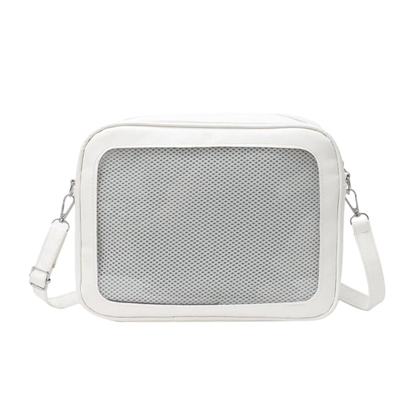 Bolso de mano con alfileres, bandolera, bandolera para mujer, bolso de hombro de Anime Blanco