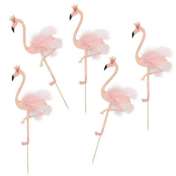 Pack De 5 Piezas De Decoración De De Bienvenida Al Bebé De Flamingo Tropical Brillante