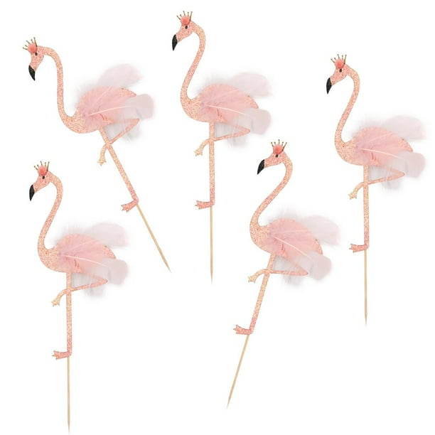 Pack De 5 Piezas De Decoración De De Bienvenida Al Bebé De Flamingo Tropical Brillante