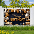 thumbnail image 7 of Yatrandify Gold Lettering Happy Birthday Banner Blue Balloon Decoration Golden Star Happy Birthday Party for Celebration Event Indoor, 7 of 7