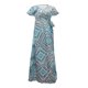 thumbnail image 4 of Vestido largo de manga corta con cuello en V profundo y abertura lateral de verano bohemio para mujer con cinturón Fridja nalpqowj28651, 4 of 5