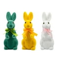 thumbnail image 4 of Flocked Easter Bunny Set, Assorted Color Rabbits for Tiered Tray, Spring Vignette, Easter Basket Stuffers & Holiday Mantel Decor Orange, 4 of 4