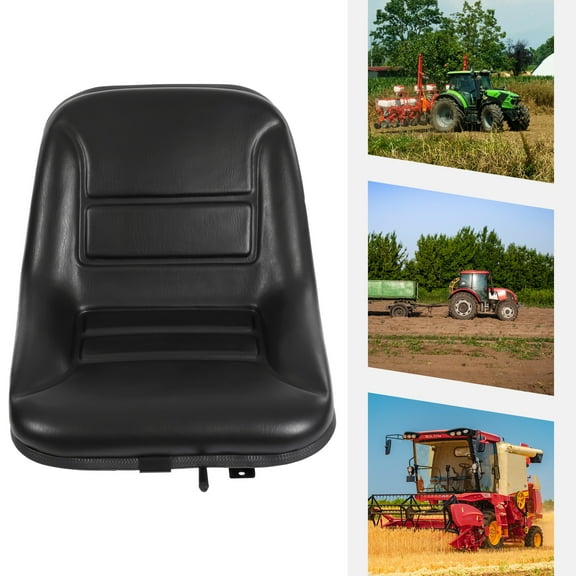 Black Garden Tractor Seat, Suspension Seat for Tractor, Universal Forklift Seat With Backrest