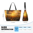 thumbnail image 5 of JUNZAN Sunflower Sunset Rainfall Pattern Women's Large Beach Bag,Waterproof Sandproof Zipper Beach Tote Bag for Pool Gym Grocery Travel with Wet Pocket, 5 of 7