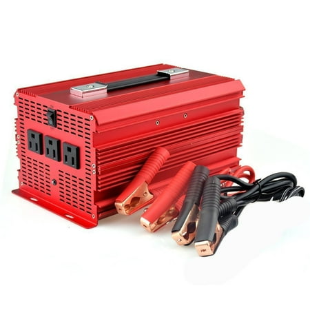 Battery Operated Ac Outlet BESTEK Upgraded 2000W Car Power Inverter 3 AC Outlets 12V DC to 110V AC Car Inverter with Car Battery Clip & Car Cigarette Lighter Adaptor ()