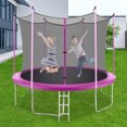 thumbnail image 3 of NiamVelo 12 ft Trampoline with Enclosure Net Outdoor Jump Rectangle Trampoline Combo Bounce Exercise Trampoline PVC Spring Cover Padding for Kids and Adults, Pink, 3 of 8