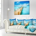 thumbnail image 3 of Designart Tropic Paradise Jetty in Mexico - Seascape Throw Pillow - 16x16, 3 of 5