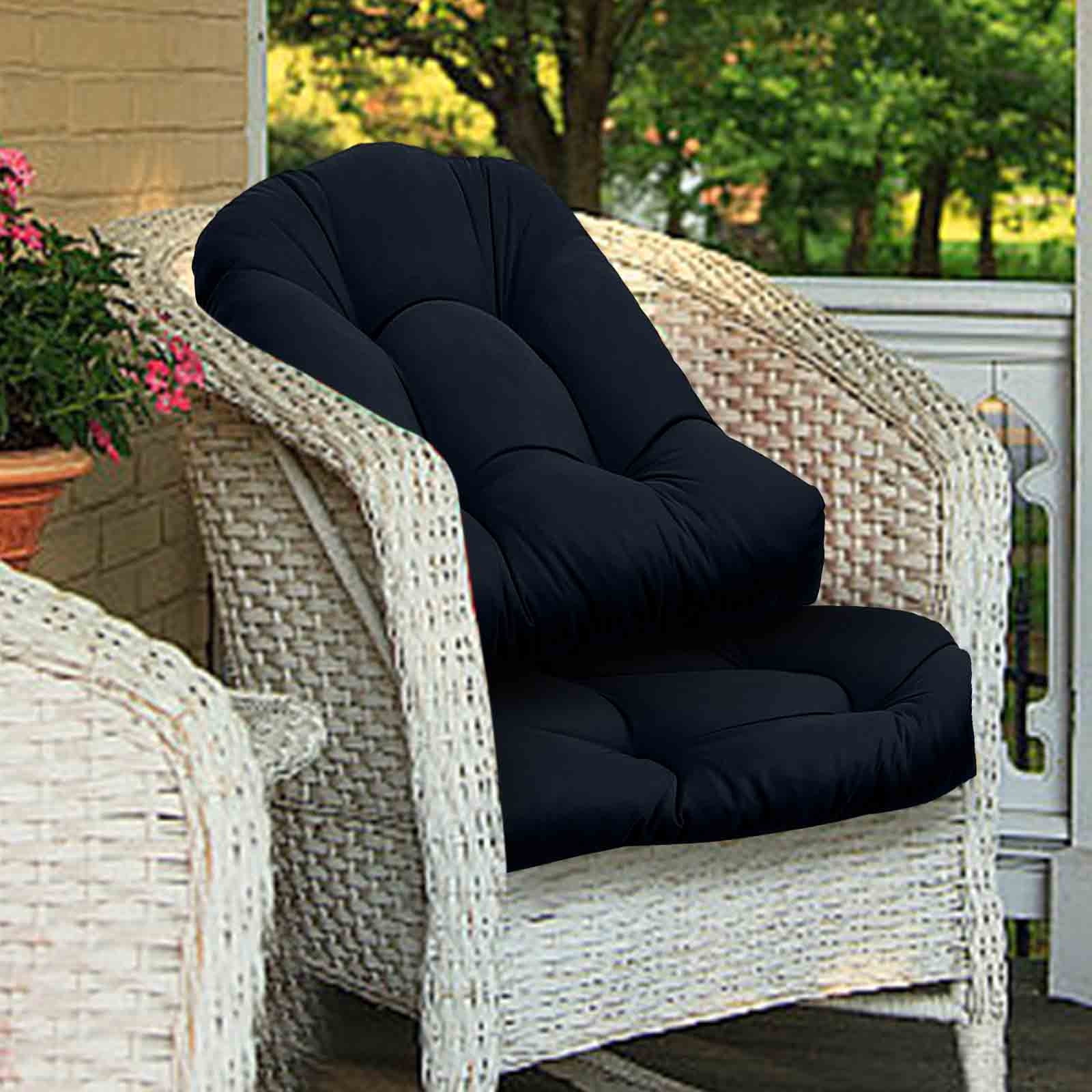 COM1950s Indoor Outdoor Chair Cushions Set of 2 Chair Pads for Sitting Patio Garden Floor Throw Pillows,Waterproof Tufted Overstuffed Patio Furniture Cushions,Memory Foam Outdoor Seat Cushion