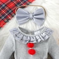 thumbnail image 6 of HCNTES Baby Girl Fall Clothes Clown Dress Ruffle Romper Long Sleeve Patchwork Doll Cute Halloween Outfit(6-12 Months,Z141-Grey), 6 of 9