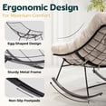 thumbnail image 2 of Patio Rocking Chair Outdoor & Indoor, Metal Patio Lounge Rocking Chair with Thick Cushion, Comfy Modern Rocker Chair for Living Room, Porch, Backyard, Beige Cushion - Black Matte Rocker, 2 of 6