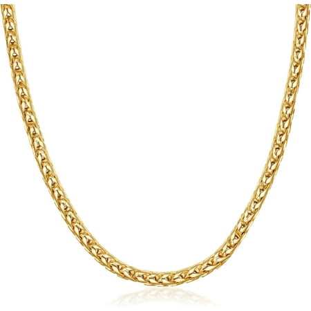 Pori Jewelers Sterling Silver 18kt Gold-Plated, 1.5mm Franco Chain Men's Necklace, 30"