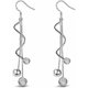 thumbnail image 1 of 1pair Silver Earring Jewellery Woman Bohemian Style Sparkling Beads Long Pendant Ear Studs Dangle Lady Earring Lady Dress Accessories Love Gift New Re, 1 of 4