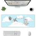 thumbnail image 2 of Kawaii Cat Mouse Pad Extended XL Gaming Mice Pad Office Desk Mat with Stitched Edges, Non-Slip Oversized Desk Pad, 31.5 X 11.8 Inch, 2 of 6