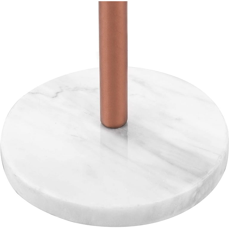 MyGift Copper Tone Industrial Pipe & Marble Base Countertop