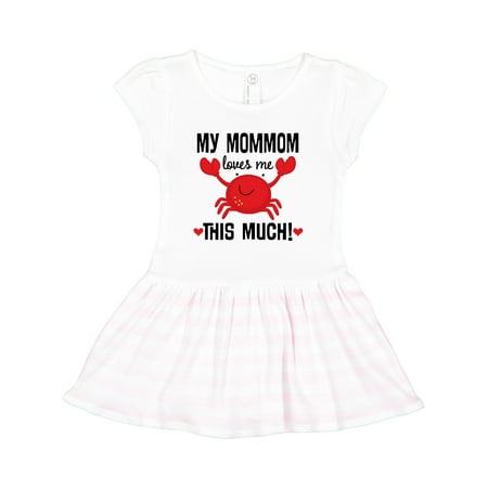 

Inktastic MomMom Loves Me Grandson Gift Toddler Girl Dress