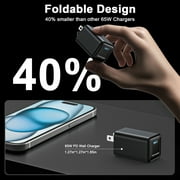 TOPVISION USB-C Charger Block 65W, Fast Charging Wall Charger Adapter for Apple, Android, 1 Pack