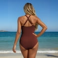 thumbnail image 6 of TGPMGRZ Maternity One Piece Swimsuit for Women Adjustable Spaghetti Straps Bathing Suit Swimwear #02 Brown, Size L, 6 of 9