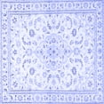 thumbnail image 1 of Ahgly Company Indoor Square Medallion Blue Traditional Area Rugs, 7' Square, 1 of 4