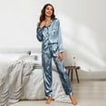 thumbnail image 4 of Women's Cotton Sleepwear Women Fashion Pajama Printing Sets Long Sleeve Button Down Nightwear Soft Pjs Lounge S, 4 of 6