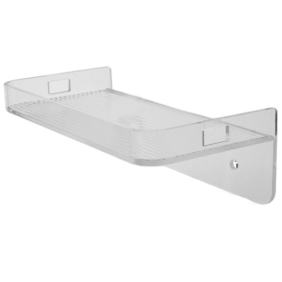 ROSENICE 2Pcs Wall Mounted Rack Sundries Storage Shelf L-shaped Transparent Acrylic for Bathroom 11.8x7.9x3.9in