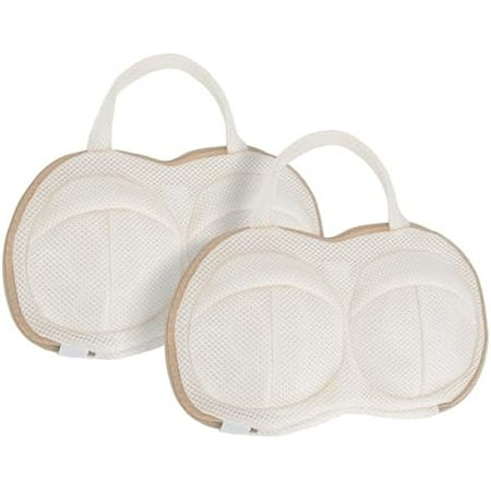 2Pcs Bra Wash Bags for Laundry Lingerie Brassiere Bag bra washing protector holder for Washing Machine Beige(A to C Cups)