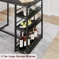 thumbnail image 4 of Dining Table Set for 2, Bar Table and Chairs for 2, Kitchen Table Set with 2 Upholstered Chairs, 3 Large Storage Shelves, Pub Table Set for Small Space, Apartment, Breakfast, Rustic Brown, 4 of 9