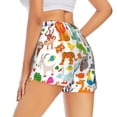 thumbnail image 4 of Picia Animals Pattern Women's 2 in 1 Athletic Running Shorts High Waisted Workout Casual Gym Sweat Shorts with Comfy Liner Zipper Pockets-Large, 4 of 9