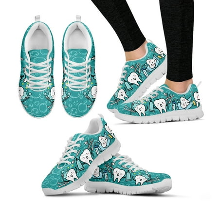 

Pink Dental Teeth Prints Casual Women Shoes Flats Sneakers Air Mesh Comfortable Ladies Footwer Cartoon Zapatos Mujer