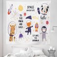 thumbnail image 1 of Astronaut Tapestry, Space Adventure Explore the Unknown to the Moon and Back Funny Animals, Fabric Wall Hanging Decor for Bedroom Living Room Dorm, 5 Sizes, White and Multicolor, by Ambesonne, 1 of 1