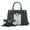 Circular Olive, variant on Christine Circular Print Vegan Leather Women's Satchel Handbag & Wristlet Wallet, Sleek Top-handle Purse Handbag by Mia K 2 pcs - Olive