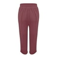 thumbnail image 5 of Jxximdong Cargo Pants for Women, Fashionable and Casual Summer Elastic High Waist Solid Color Cotton and Linen Loose Trousers, Red Womens Casual Trousers, 5 of 5