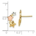 thumbnail image 2 of 925 Sterling Silver and Flash Yellow And Rose Gold Plated Star Earrings 16x6.3mm Wide Stud Earring for Women, 2 of 2